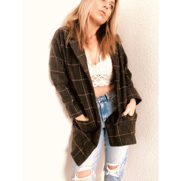 ✨Oversized PLAID blazer GREEN ✨ - Picture 3 of 8